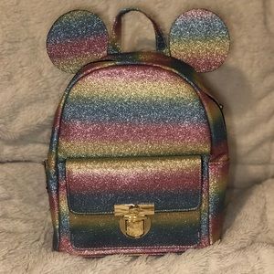 Rainbow Glitter Disney Mickey Mouse Backpack! 🌈 ✨